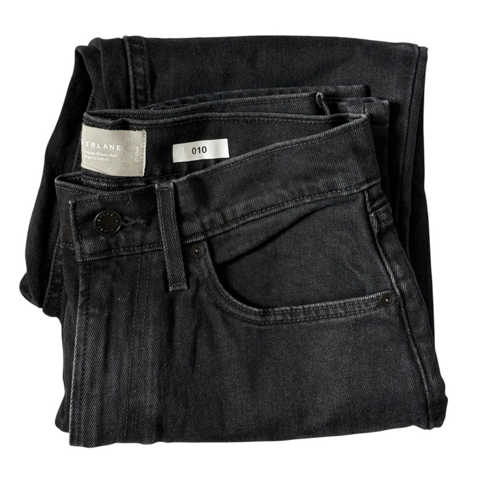 Everlane Original Cheeky High-Rise Straight Jeans Black 27 Crop